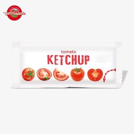Süß-Sauer-Tasche Ketchup, 18 Gramm reine natürliche Tomatensachetten für die Sauce.