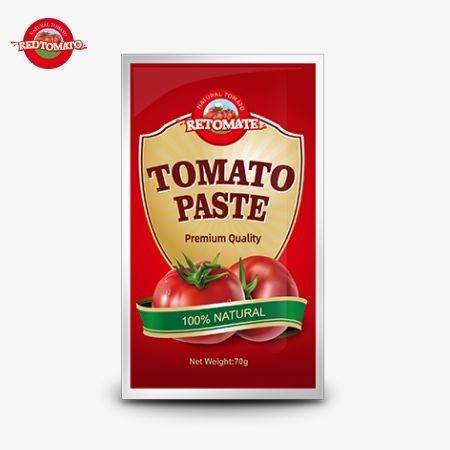 Fabrikpreis Flachbeutel mit 70 g Tomatenpaste mit einer Reinheit von 30% bis 100%