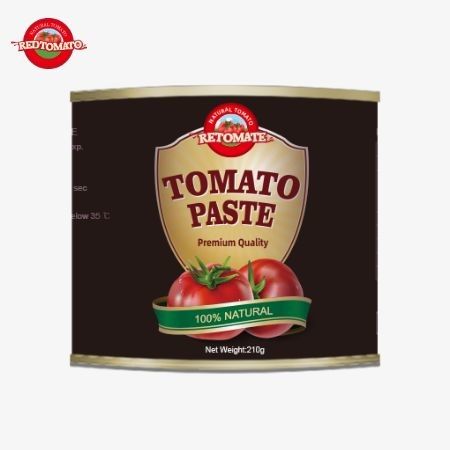 210g Tomatenpaste in Dosen, die wir liefern, erfüllt die Lebensmittelsicherheit FDA weltweit anerkannte ISO HACCP und BRC