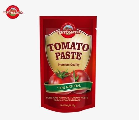 50g in Stehbeutel Tomatenpaste erfüllt ISO HACCP und BRC Standards sowie FDA Produktionsvorschriften