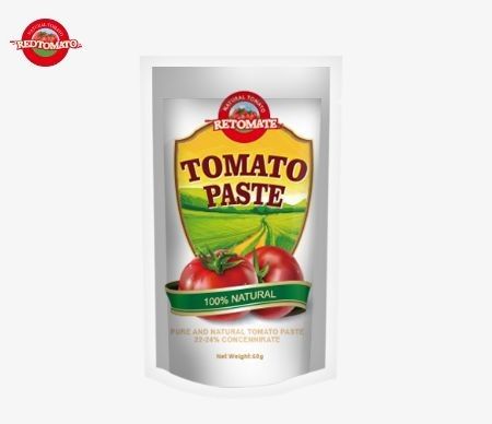 Der 50g Stand-up-Sachet aus Tomatenpaste entspricht den ISO HACCP- und BRC-Standards, die die Einhaltung der Fabrikpreise gewährleisten