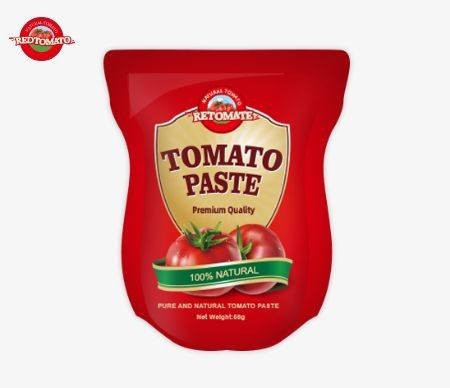 56 g Stehbeutel mit doppelt konzentrierter Tomatenpaste mit einer Reinheit von 28% bis 100%