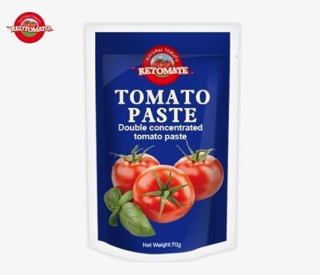 Fabrikpreis Custom gedruckte Stehbeutel Tasche 70g Tomatenpaste Tasche Lebensmittelverpackung Tasche