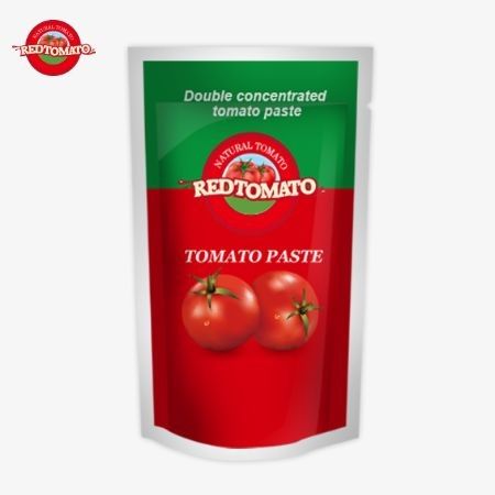 OEM 100 g Stand-up-Tasche mit doppelt konzentrierter Tomatenpaste mit Reinheitsniveaus von 30% bis 100%