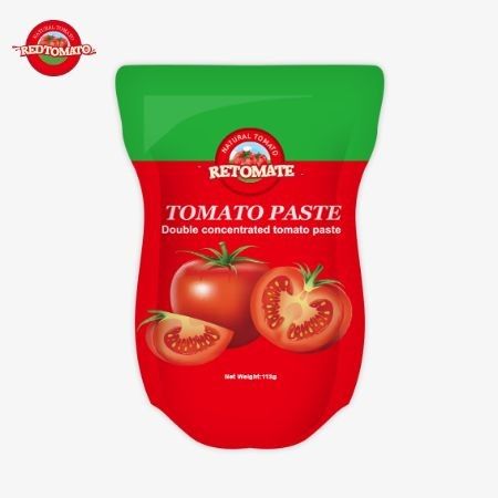 Die Tomatenpastefabrik produziert 113g Stand-up-Paket nach ISO HACCP BRC und FDA-Produktionsstandards