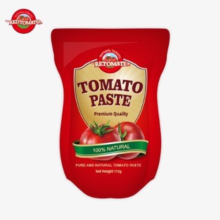 Die Tomatenpastefabrik produziert 113g Stand-up-Säcke, die sich an die ISO HACCP BRC und FDA-Produktionsstandards halten