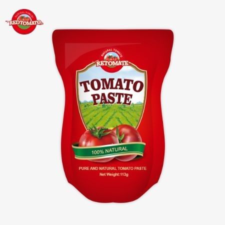 Die Tomatenpastefabrik produziert 113g Stand-up-Paket nach ISO HACCP BRC und FDA-Produktionsstandards