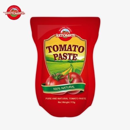Die Tomatenpastefabrik produziert 113g Stand-up-Säcke nach ISO HACCP BRC und FDA-Produktionsstandards