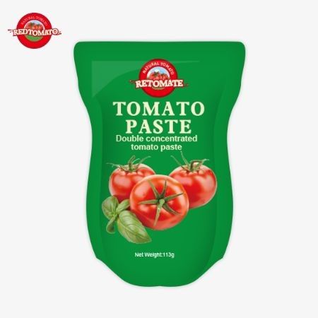 Die Tomatenpastefabrik produziert 113g Stand-up-Paket nach ISO HACCP BRC und FDA Produktionsstandards