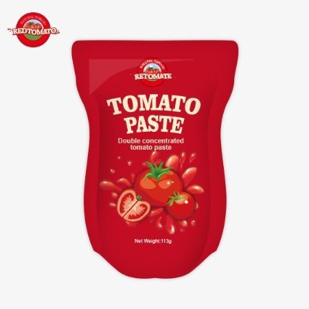 Die Tomatenpastefabrik produziert 113g Stand-up-Säcke nach ISO HACCP BRC und FDA-Produktionsstandards