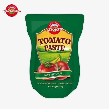 Die Tomatenpastefabrik produziert 113g Stand-up-Säcke nach ISO HACCP BRC und FDA-Produktionsstandards