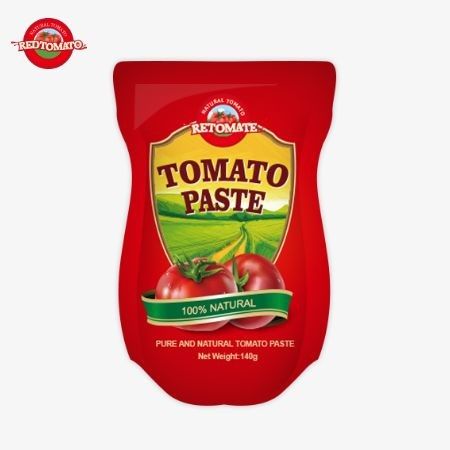 140 g Stand-up-Paket aus süß-sauer Tomatenpaste, mit einer Reinheit von 22% bis 30%