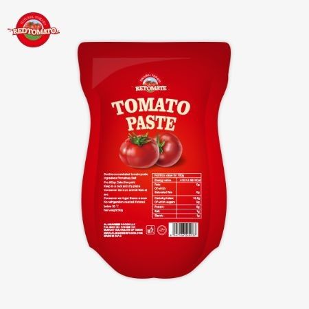 140 g Süß-Säure-Tomaten-Paste Stand-Up-Sachet, Reinheit zwischen 22% bis 30%