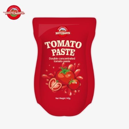140 g Stand-up-Sachet von süßen und sauren Tomaten Paste Reinheitsbereich: 22% - 30%