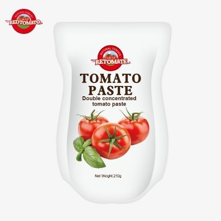 Die Herstellung von 210g Steh-Sachet Tomatenpaste entspricht den ISO HACCP BRC und FDA Produktionsstandards