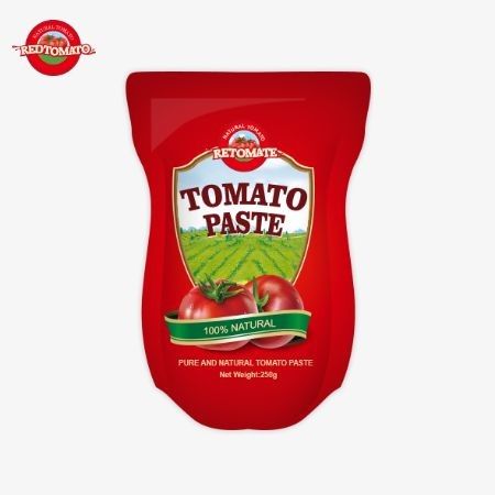 In einem Stand-Up-Sack enthält dieses Angebot 250g süße und zart Tomatenpaste mit einer Reinheit von 30% bis 100%