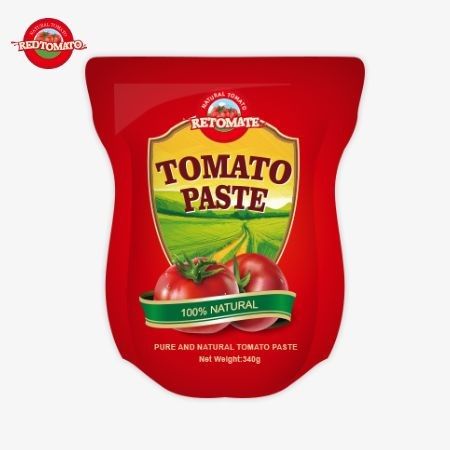 340g Stand-up-Paket mit Tomatenpaste erfüllt ISO HACCP und BRC-Standards für die Einhaltung der Fabrikpreise