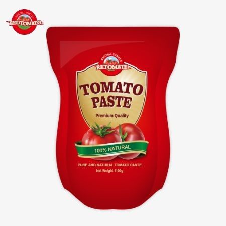 1100 g Stand-up-Paket mit Tomatenpaste erfüllt ISO HACCP und BRC-Standards für die Einhaltung der Fabrikpreise