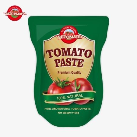 1100g Stand-up-Passe aus Tomatenpaste entspricht den ISO HACCP- und BRC-Standards und gewährleistet die Einhaltung der Fabrikpreise