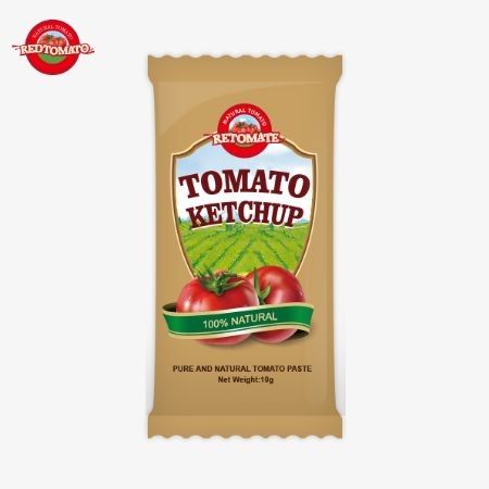 10 Gramm Ketchup mit süßem und sauren Geschmack und reinem natürlichen Geschmack