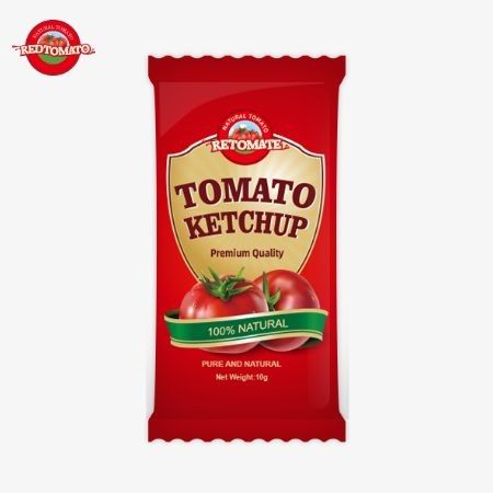 10 Gramm Ketchup mit süßem und sauren Geschmack und reinem natürlichen Geschmack