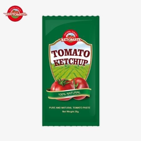 OEM Tomatenketchup in kleinen Beuteln 30g Süß und Sauer Geschmack Naturgeschmack