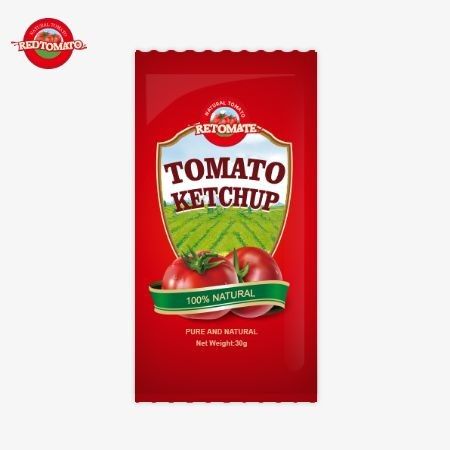 OEM Kleinsatz Tomatenketchup 30g mit reinem natürlichen Geschmack, in Übereinstimmung mit ISO HACCP BRC und FDA-Standards
