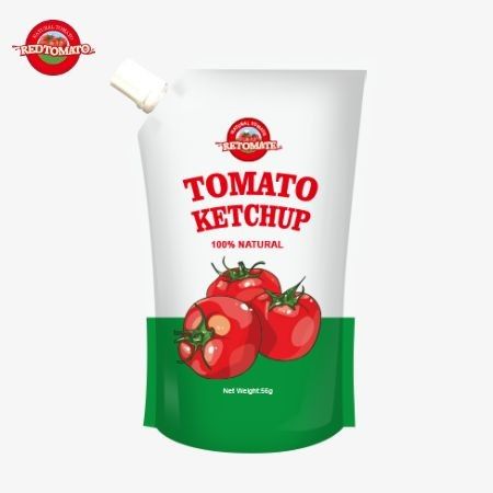 ISO-Standard 56g reine Ketchup-Taschen mit natürlichem Geschmack, die den internationalen Produktionsnormen entsprechen