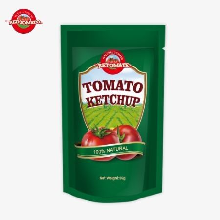 ISO-zertifizierter Sachet Ketchup, 56 g, bietet einen reinen, natürlichen süßen und sauren Geschmack