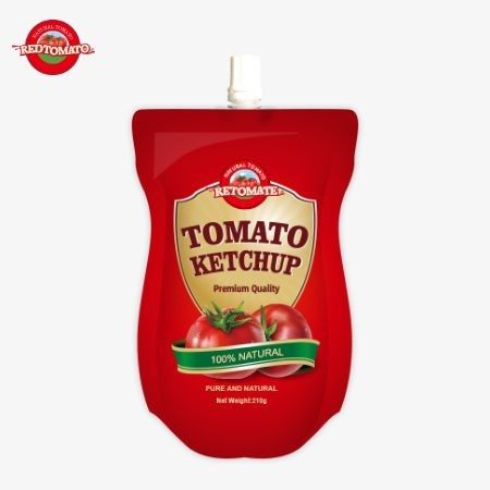 Produktion von 210 g Ketchup-Säcken in einer OEM-Anlage mit einem reinen natürlichen Geschmack