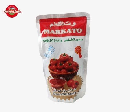 Hochwertige Tomatenpaste-Taschen verfügbar Stand-up-Designs doppelt konzentriert und wiegen 70g