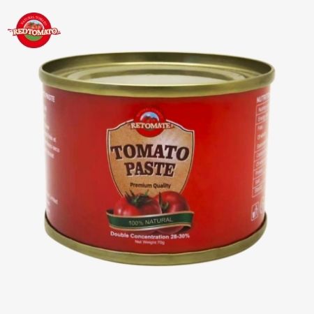 Retomate 70g Konserven Tomatenpaste mit Brix 28% 30% Erhältlich unter eigener Marke Kommt auch mit vollständigen Marken- und Verpackungsdesign-Diensten