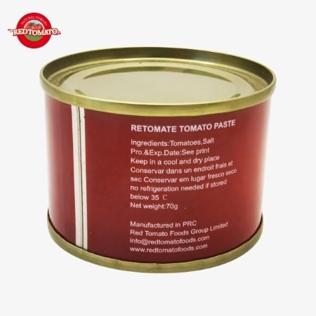 Retomate 70g Konserven Tomatenpaste mit Brix 28% 30% Erhältlich unter eigener Marke Kommt auch mit vollständigen Marken- und Verpackungsdesign-Diensten
