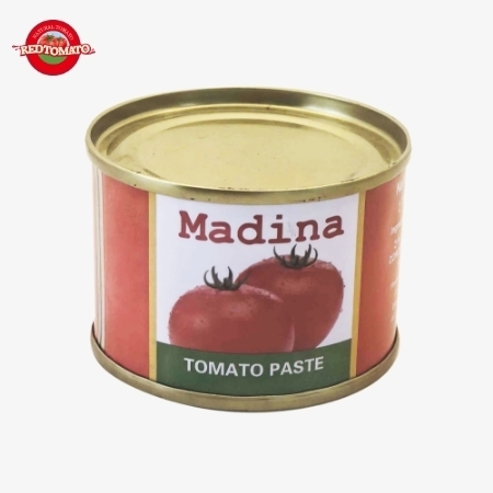 Madina 70g Tomatenmark in Dosen mit Brix 28–30% – Marke und Verpackungsdesign bereitstellen