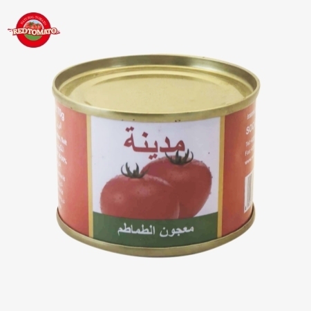 Madina 70g Tomatenmark in Dosen mit Brix 28–30% – Marke und Verpackungsdesign bereitstellen