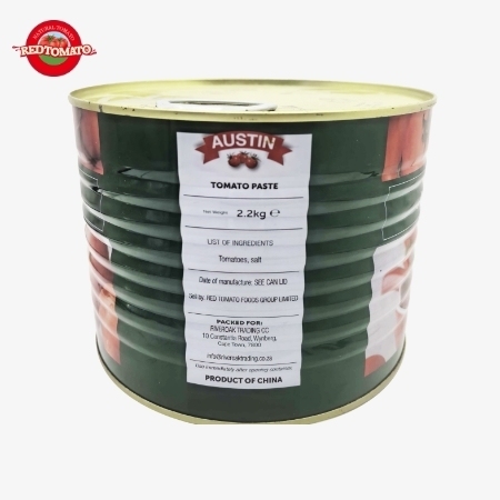 AUSTIN 2200g Konserven aus Tomatenpaste mit einem Brix von 28-30% als unsere Marke erhältlich und mit einem vollständigen Marken- und Verpackungsdesign Service