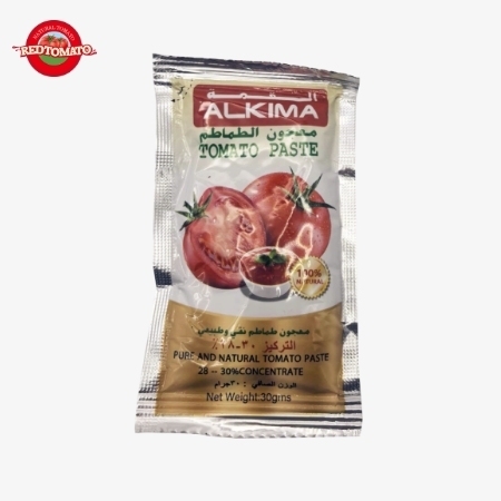 ALKIMA 30g Flachbeutel Tomatenmark Konzentrat bis Brix 28–30% erhältlich unter der Marke Retomate oder anpassbar mit Ihrem eigenen OEM