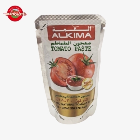 ALKIMA 70g Beutel Standboden Tomatenmark 28–30% Brix: Marke Retomate oder kundenspezifisches OEM