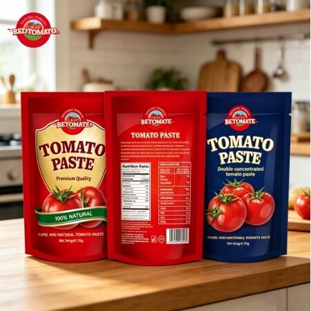 70g doppelt konzentrierte Standbeutel-Tomatenpaste mit ISO-, HACCP-, BRC- und FDA-Zertifizierungen