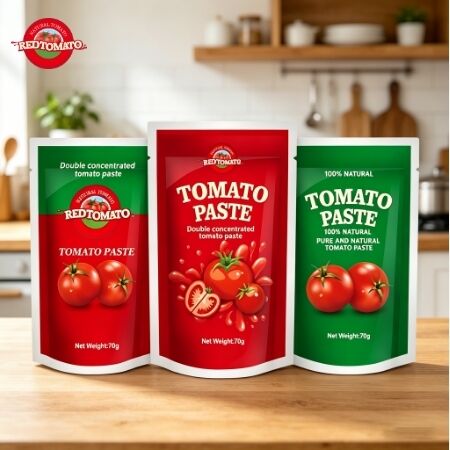 70g dreifach konzentrierte Standbodenbeutel Tomatenmark, individuell bedruckt für frische Verpackung