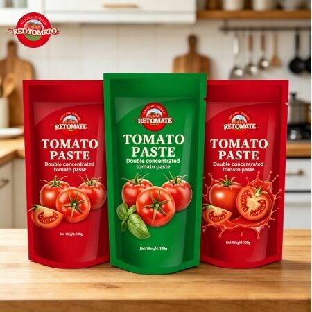 100 g Steh-up-Sachet Tomatenpaste doppelt konzentriert mit 30%-100% Reinheit zum Kochen und Würzen