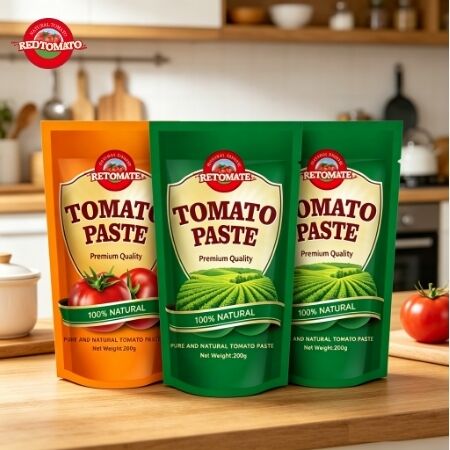 200 g Standbeutel-Tomatenmark mit dreifacher Konzentration, erfüllt die ISO-, HACCP- und BRC-Standards