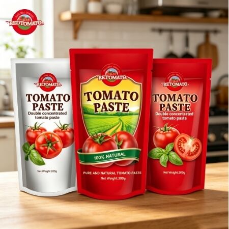 200 g Stand-up-Sachet Doppelkonzentrierte Tomatenpaste mit FDA-Zertifizierung und Brix 28-30%