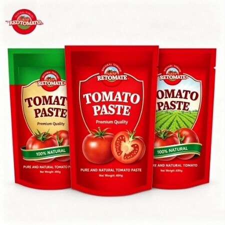 400 g Stand-Up-Tomatensäcke mit 30% bis 100% Reinheit, dreifacher Konzentration und ISO, HACCP, BRC, FDA-Zertifizierung