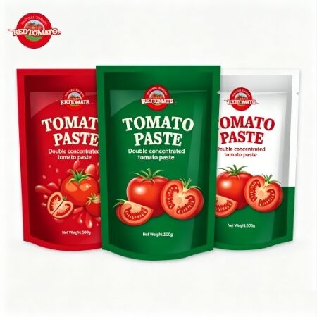 500 g Stand-up-Sachet Tomatenpaste dreifach konzentriert mit süß-sauerem Geschmack ISO HACCP BRC FDA zertifiziert