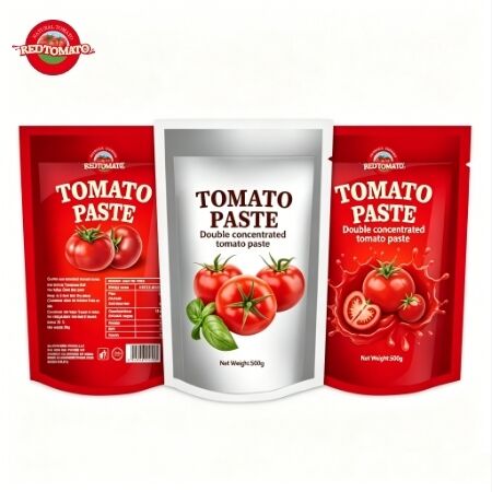 Doppelt konzentriertes Tomatenmark in Standbodenbeuteln mit 500 g Ausguss für eine praktische Verwendung