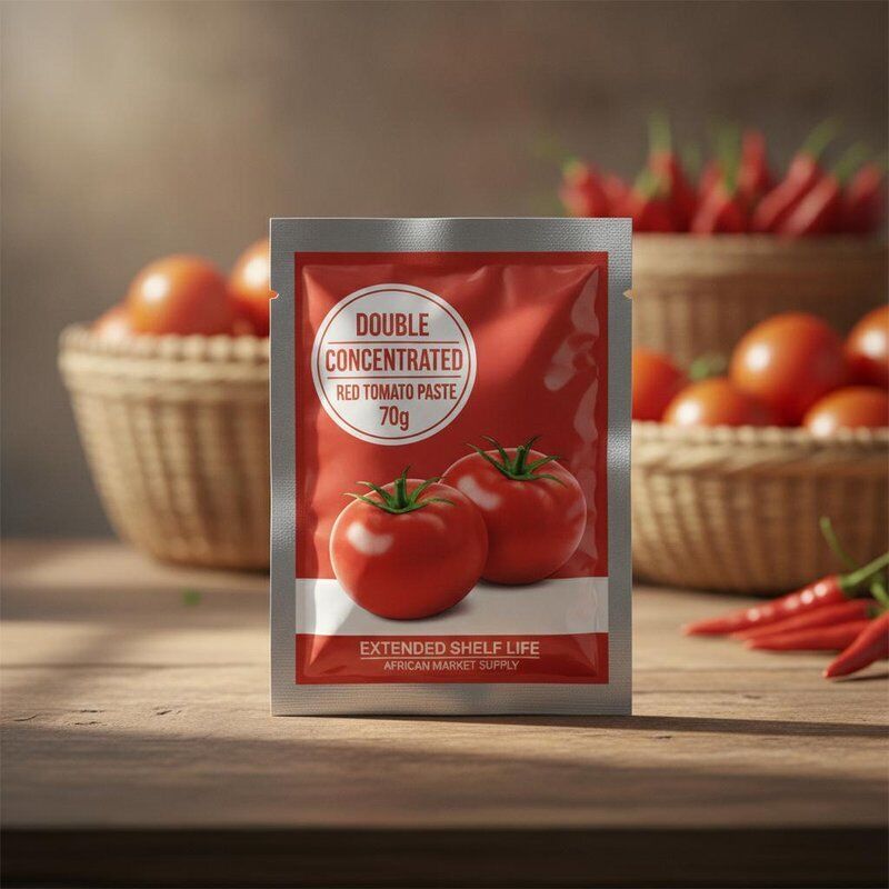 70g doppelt konzentrierte rote Tomatenmark-Flachbeutel mit verlängerter Haltbarkeit, Lieferung für den afrikanischen Markt
