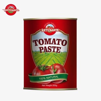Unsere 850 g Dosen Tomatenpaste ist von hoher Qualität und hat eine Brix-Konzentration von 28/30%.