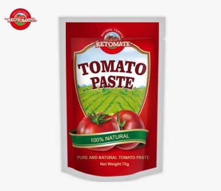 Premium 70g Tomatenpaste-Taschen, doppelt konzentriert, sowohl flach als auch aufrecht