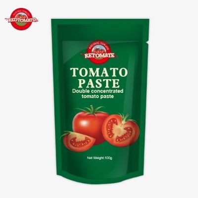 Tomatenpasta mit 100% Reinheit in einem 100g Stand-up-Paket verpackt